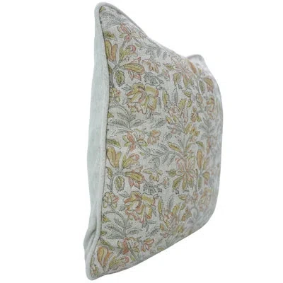 Fabdivine Handmade Block Print Linen Cushion Cover With Elegant Piping Edge Home Décor Accent- Qudrat In Brown;gray