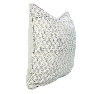 Fabdivine Handmade Linen Cushion Cover With Fine Piping Artistic Block Print Decorative Pillow- Tarangni In Black;white