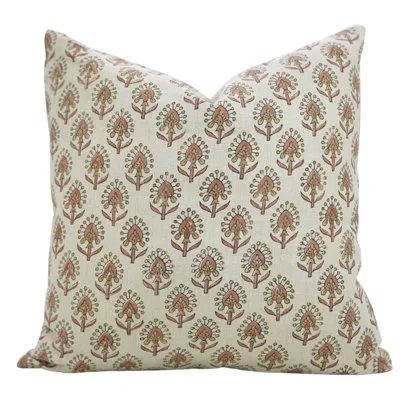 Fabdivine Intricate Block Printed Couch Cover With Invisible Zipper, Gurukul, Brown