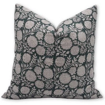 Fabdivine Linen Indoor/ Linen Indoor Pillow Cover In Green