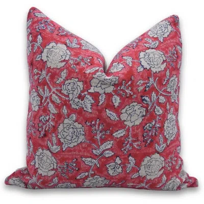 Fabdivine Linen Indoor/ Linen Indoor Pillow Cover In Pink