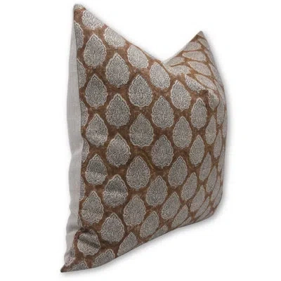 Fabdivine Linen Throw Indoor/ Linen Indoor Pillow Cover In Brown