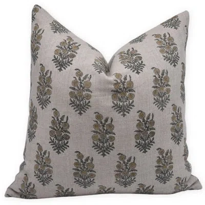 Fabdivine Linen Throw Indoor/ Linen Indoor Pillow Cover In Green