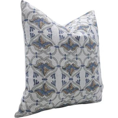 Fabdivine Luxury Handcrafted Cushion Covers For Home Décor, Haridyavan In Blue Floral;block Print