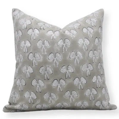 Fabdivine Mushk Floral Cotton Indoor/outdoor Pillow Cover In Green