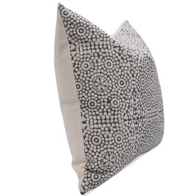 Fabdivine Onslow Organic 100% Cotton Lumbar Indoor/outdoor Pillow Cover In Black