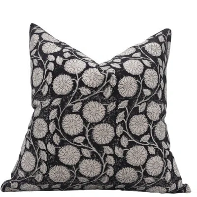 Fabdivine Organic 100% Cotton Square Indoor/outdoor Pillow Cover In Black
