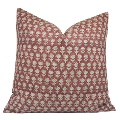 Fabdivine Pankhudi Kniff Edge Linen Indoor/outdoor Pillow Cover In Mahroon