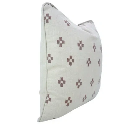Fabdivine Premium Handmade Piping Cushion Cover Block Print Linen Pillow For Sofa Or Lounge Décor- Barfi In Brown