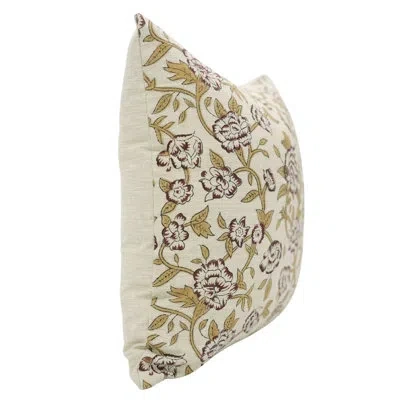 Fabdivine Premium Quality Floral Home Decor Cushion Cover- Mrignyani In Brown