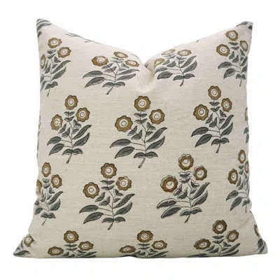 Fabdivine Premium Quality Floral Home Decor Cushion Cover- Neha In Brown,gray