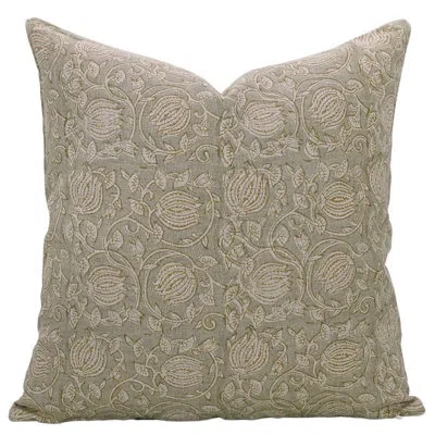Fabdivine Pure Cotton Lumbar Pillow Cover, Soft Boho Farmhouse Decor (6 Kamal, Green) In Brown;green