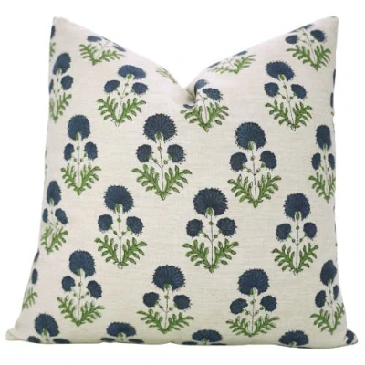 Fabdivine Rishi Handcrafted Boho Farmhouse Pillow Cover In Green