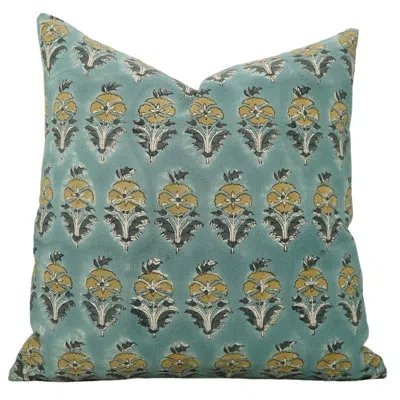 Fabdivine Spring Blue Cotton Fabric Pillow Cover - Soft, Decorative, Premium Quality