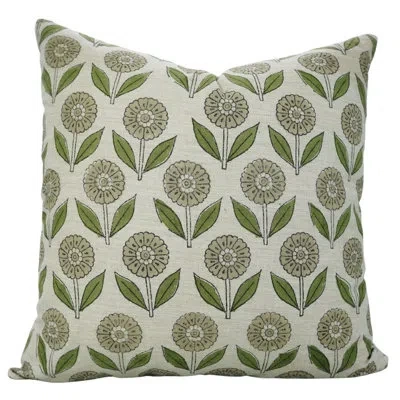 Fabdivine Traditional Block Print Pillow Cover , Gray, Ganda Pushp