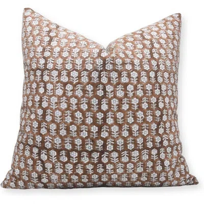 Fabdivine Tulsi Buti Kniff Edge Cotton Indoor/outdoor Pillow Cover In Rust