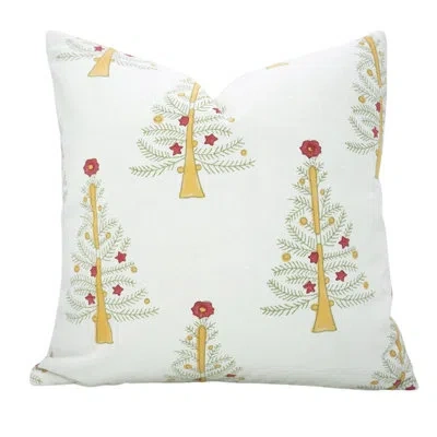 Fabdivine Unique Handcrafted Pillow Cover Perfect For Sofa And Chair- Christmas In Green