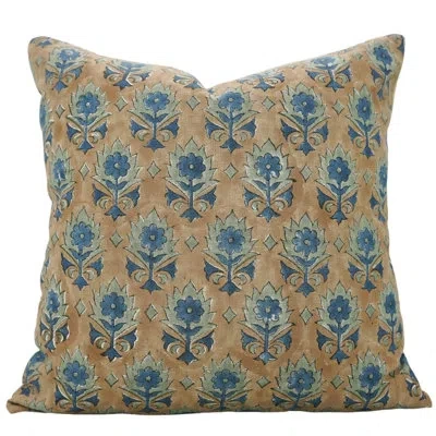 Fabdivine Viscous Linen Pillowcase Cushion Cover, Soft Boho Farmhouse Decor (kusum) In Blue