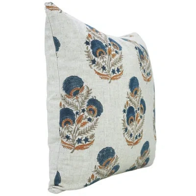 Fabdivine Viscous Linen Throw Pillowcase Cushion Cover, Fall Decoration (mohini ) In Blue