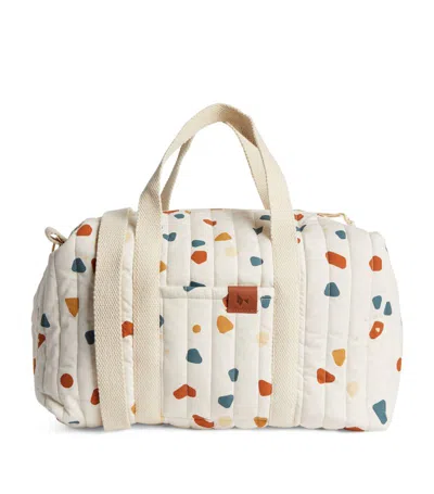 Fabelab Terrazzo Print Quilted Gym Bag In Beige