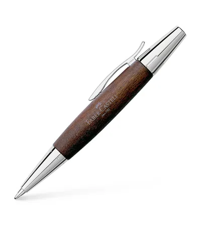 Faber Castell E-motion Pearwood Ballpoint Pen In Brown