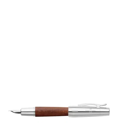 Faber Castell E-motion Pearwood Fountain Pen In Brown