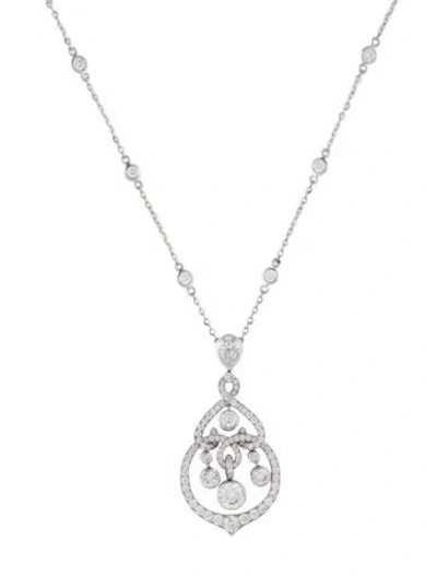 Pre-owned Fabergé 18k Diamond Pendant Necklace, 16.25" In Multicolor