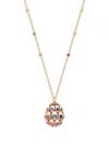 Fabergé 18k Rose Gold Rainbow Egg Multi-stone Pendant In Gold