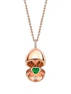Fabergé 18kt Gold Essence Heart Surprise Locket Multi-stone Pendant In Pink