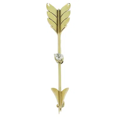 Pre-owned Fabergé Antique Diamond Arrow Brooch In Multi