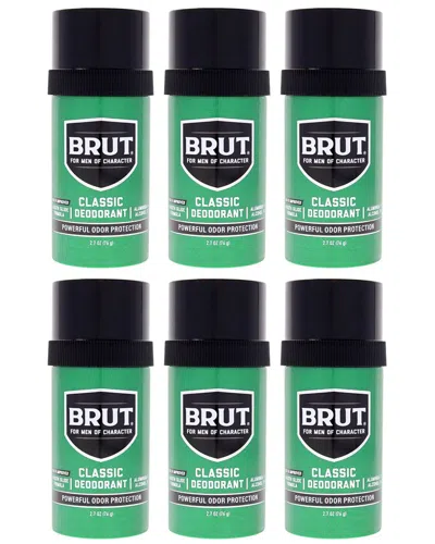 Faberge Co. Men's Pack Of Six 2.5oz Brut Deodorant Sticks In Transparent