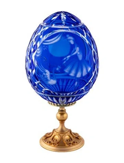 Pre-owned Fabergé Crystal Egg In Blue/clear