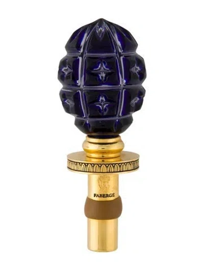 Pre-owned Fabergé Crystal Egg Bottle Stopper In Blue/gold