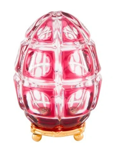 Pre-owned Fabergé Crystal Egg In Red