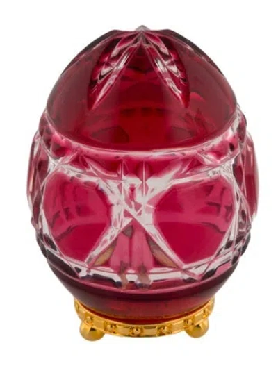 Pre-owned Fabergé Crystal Egg In Red