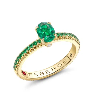 Fabergé Emerald Pavé Ring With Tsavorites In Pink