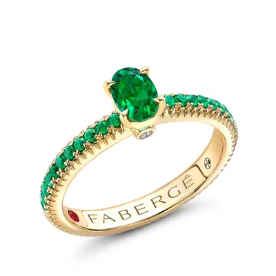 Fabergé Emerald Pavé Ring With Tsavorites In White
