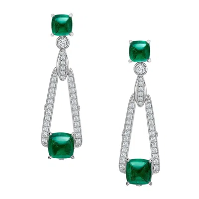 Fabergé Empress Sugarloaf Emerald Earrings In Pattern