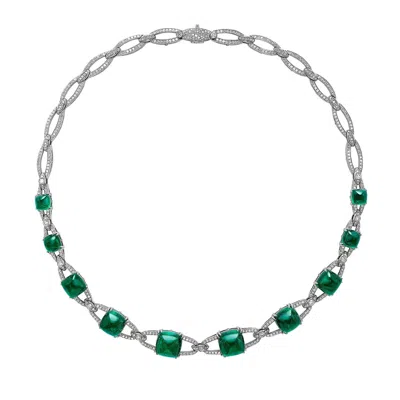 Fabergé Empress Sugarloaf Emerald Necklace In Red