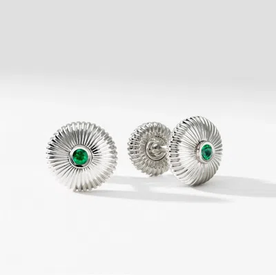Fabergé Fluted Emerald Cufflinks In Yellow