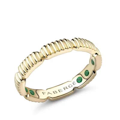 Fabergé Fluted Ring With Hidden Emeralds In Gold