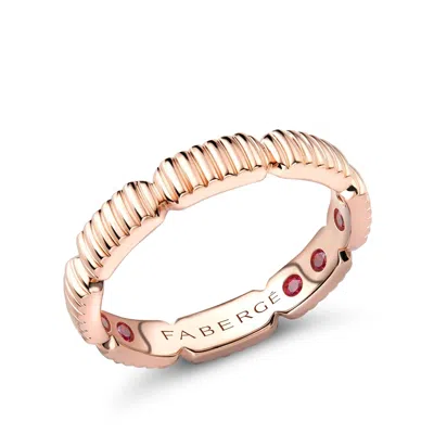 Fabergé Fluted Ring With Hidden Rubies In Purple