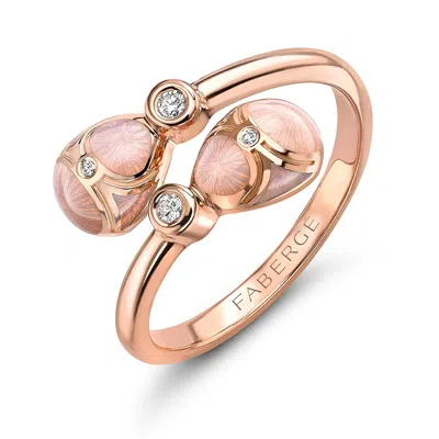 Fabergé Forever Crossover Ring With Guilloché Enamel In Metallic