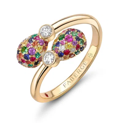 Fabergé Forever Crossover Ring With Mixed Gemstones In White