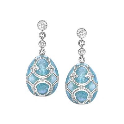 Fabergé Forever Egg Drop Earrings With Guilloché Enamel In Yellow