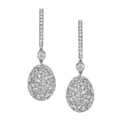 Fabergé Forever Egg Drop Earrings With Pavé Diamonds In Metallic