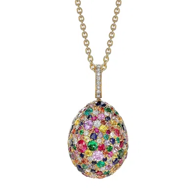 Fabergé Forever Egg Pendant With Mixed Gemstones In Pink