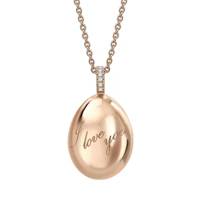 Fabergé Essence I Love You Egg Pendant Necklace In 18-karat Rose Gold