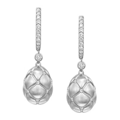 Fabergé Forever Quilted Egg Drop Earring In Metallic
