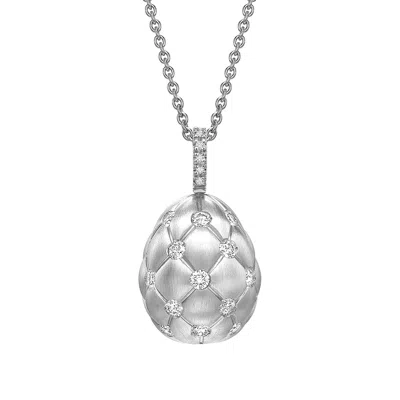 Fabergé Forever Quilted Egg Pendant In Metallic